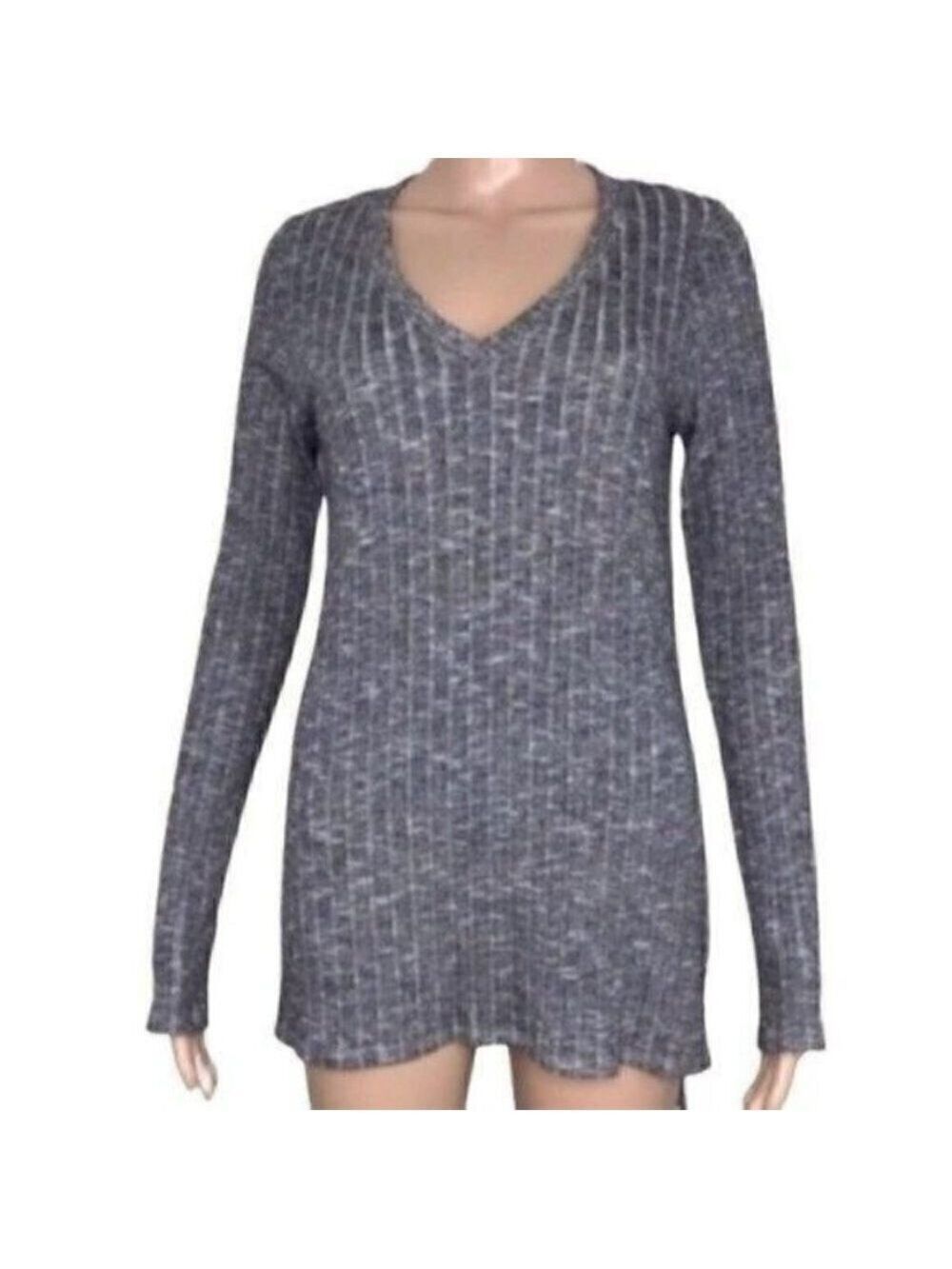 ANTHROPOLOGIE Deletta Gray Tunic Top Hi-Lo M